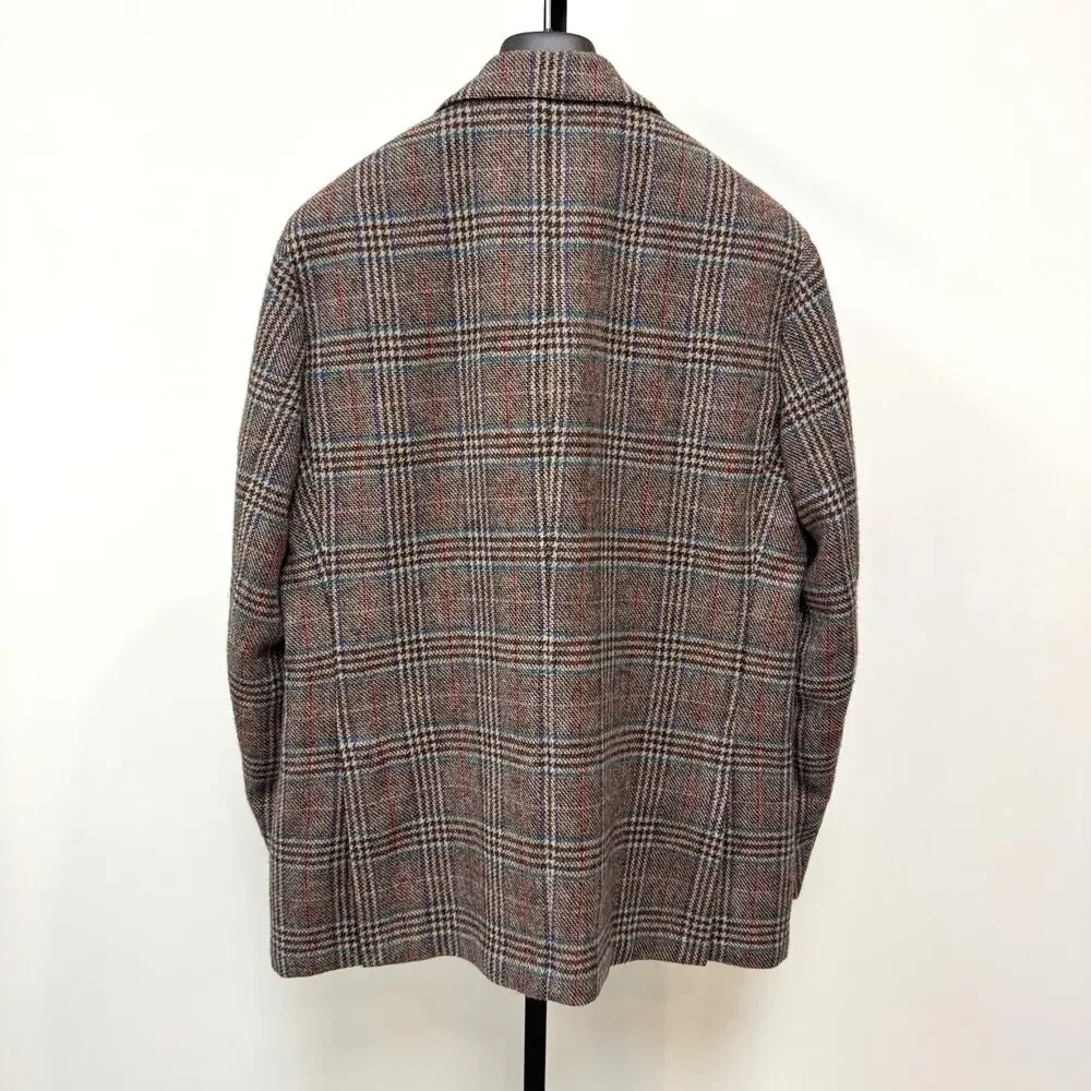 Montedoro Giacco Brown Multicolor Plaid Sport Coat Blazer 48 Glen check Jacket